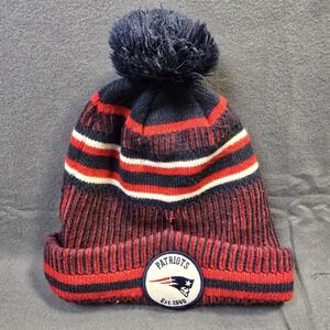 NEW ENGLAND PATRIOTS NFL NEW ERA SIDELINE SPORT POM KNIT HAT Winter BEANIE OSFA